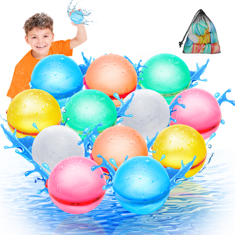 a child playing with water balls