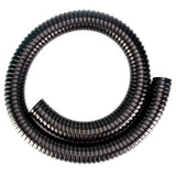 a black corrugated pipe on a white background