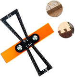a black and orange ruler with black lines and white text with text: '1:5 X 1:6 1:10 1:8'