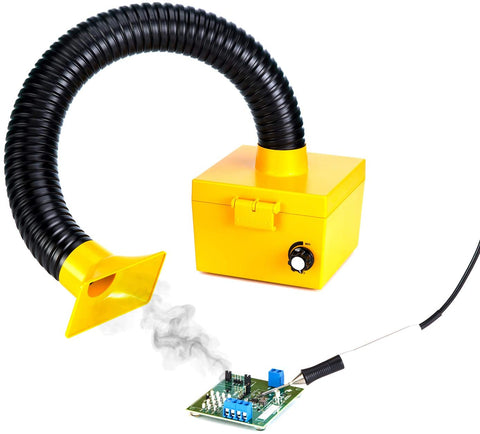 a yellow box with a tube and a black tube with a black tube and a black cable