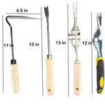 a row of tools with numbers with text: '4.5 in 11 in 13 in 13 in 12 in'