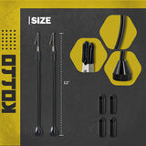 a black and yellow tool kit with text: 'SIZE 12"'