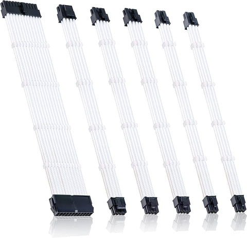 a row of white cables