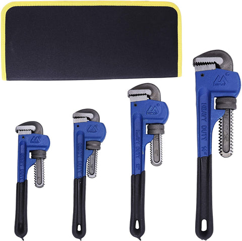 a group of blue and black adjustable wrenches with text: 'HEAVY HEAVY DUTY HEAVY DUTY HEAVY DUTY'