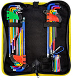 a set of colorful tools in a bag with text: 'CR-V 3/8 FUTC 弗 特 CR-V 10mm T40 弗 特 CR-V T50 121 125'
