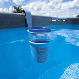 a pool with a bucket of water