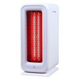 a white rectangular object with red lights